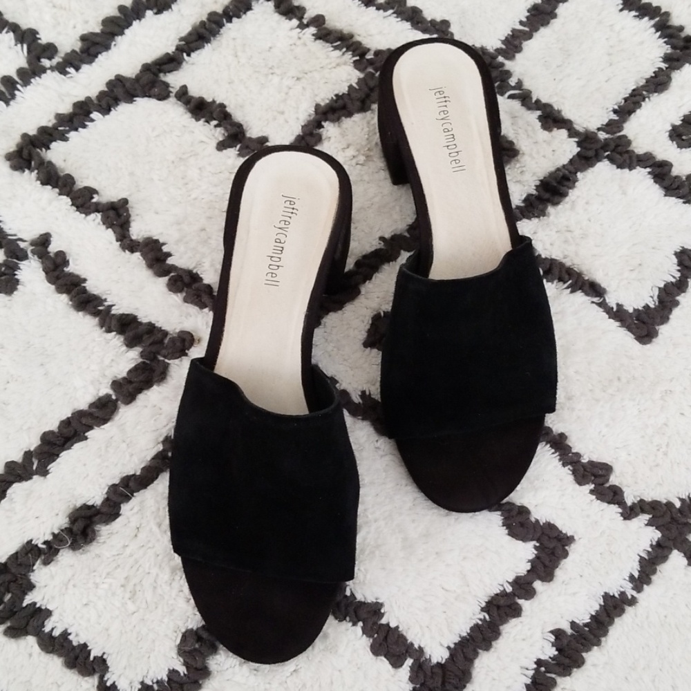 Jeffrey Campbell Black Beaton Slide Sandals